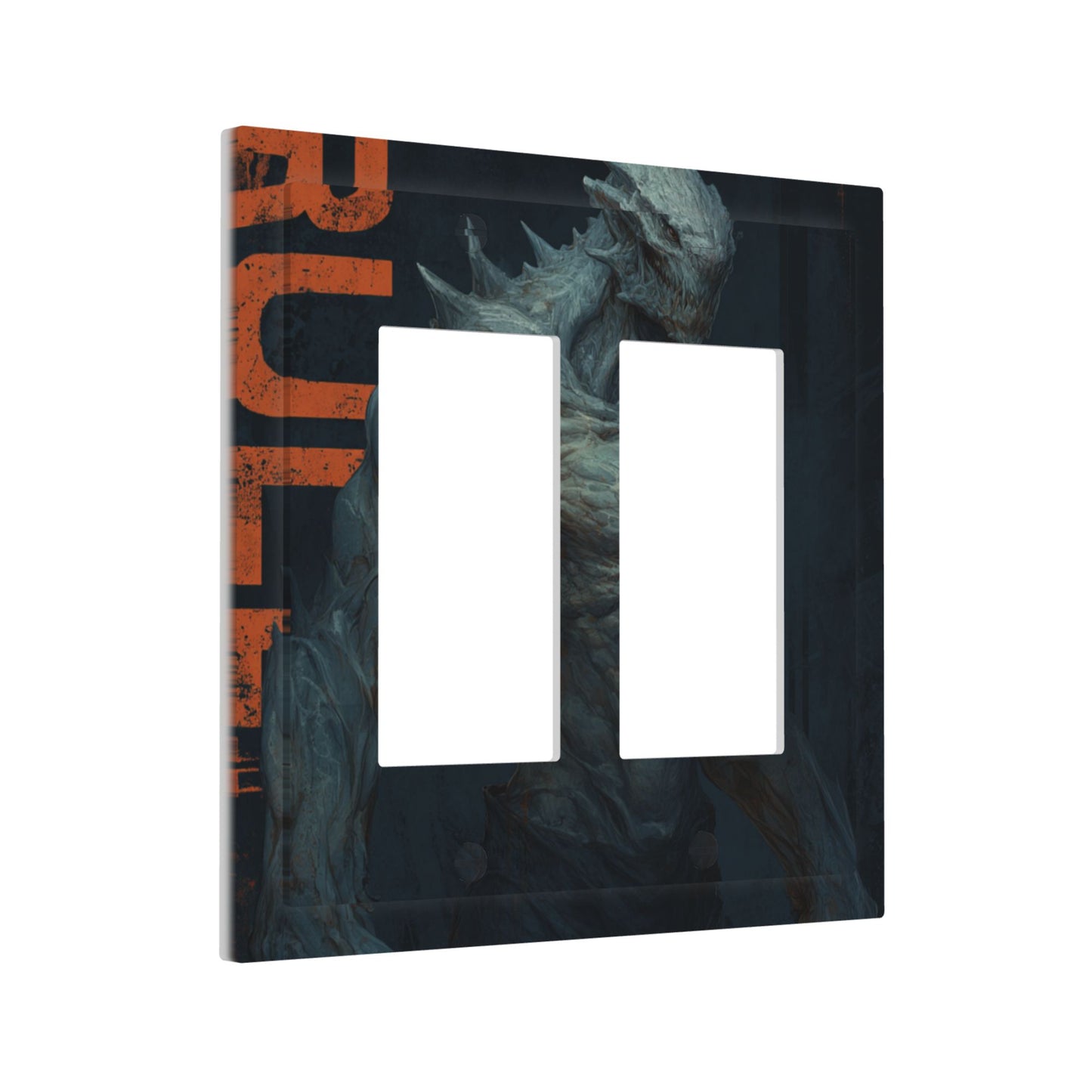 Dark Monster Themed Double Light Switch Cover Plate