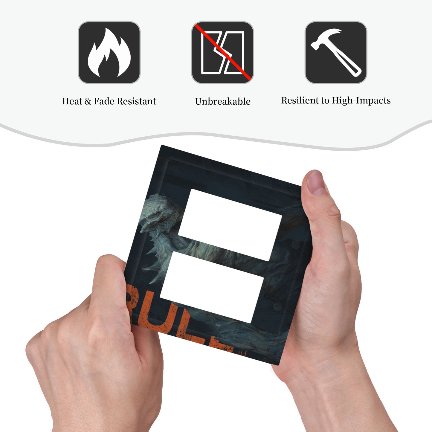 Dark Monster Themed Double Light Switch Cover Plate