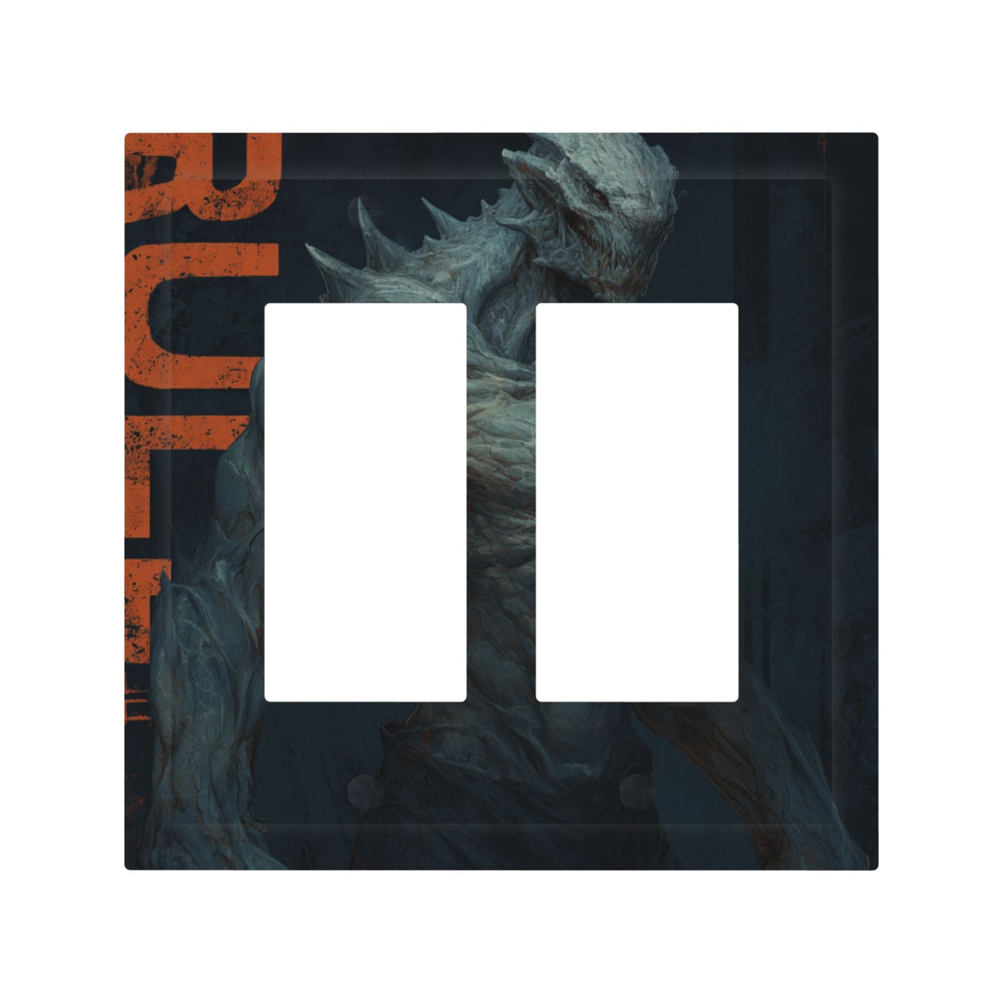 Dark Monster Themed Double Light Switch Cover Plate
