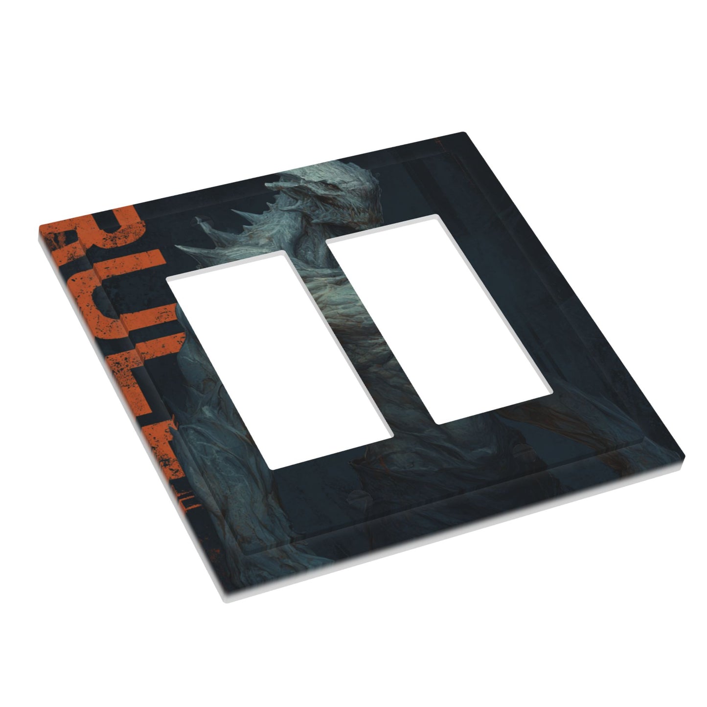 Dark Monster Themed Double Light Switch Cover Plate